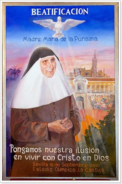 Información de horarios de los actos y procesiones por la beatificación de Madre María Purísima