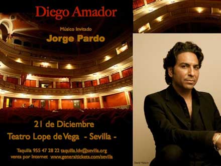 Diego Amador en Sevilla, actuación el 21 de diciembre de 2011 en el teatro Lope de Vega