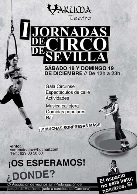 Las Primeras Jornadas de Circo de Sevilla se organizarán el sábado 18 y el domingo 19 de diciembre de 2010