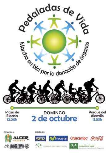 Marcha ciclista por Sevilla a favor de los donantes de órganos el 2 de octubre de 2011