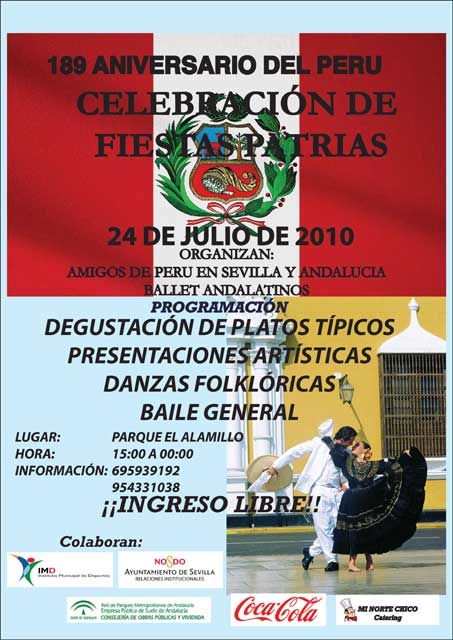 Hoy sábado se celebrará en el Parque del Alamillo de Sevilla las Fiestas Patrias de Perú