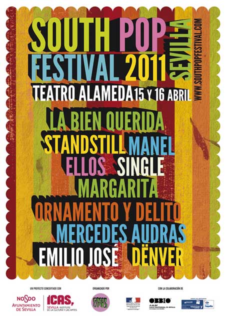 La edición del Festival South Pop Sevilla 2011 se celebrará el 15 y el 16 de abril en el Teatro Alameda